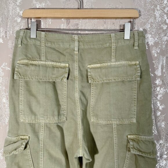 Free People First Light Utility Pant Green Tan Cargo Pants Women's Size 8 - Picture 6 of 8
